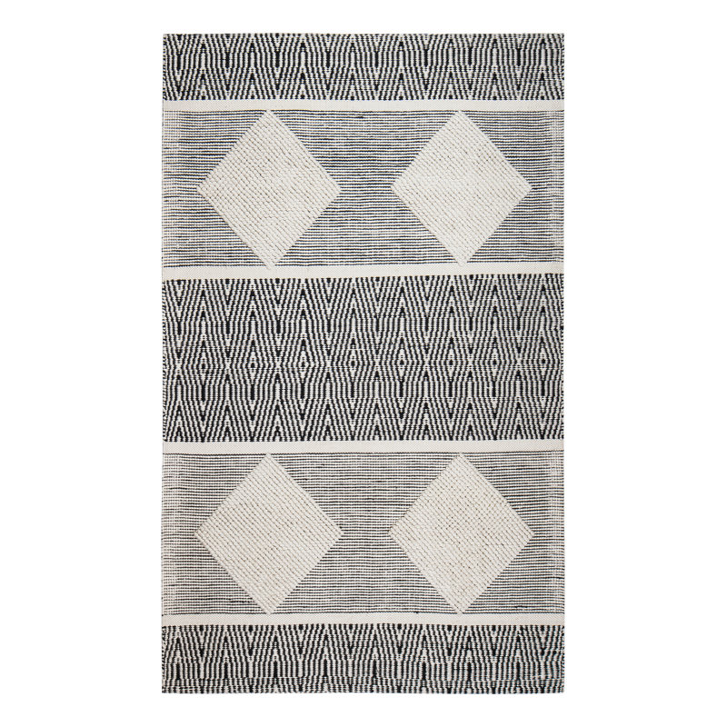Bloomsbury Market Geometric Handwoven Jute Sisal Black Beige Area Rug Reviews Wayfair