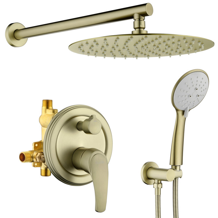 Md Bath Pressure Balanced Complete Shower System With Rough In Valve In Brushed Gold Wayfair