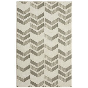 Nickson Chevron Arrow Gray/Cream Area Rug