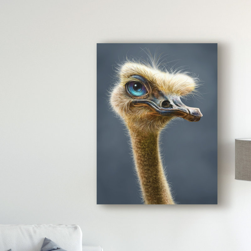 World Menagerie Ostrich Totem Acrylic Painting Print On Wrapped