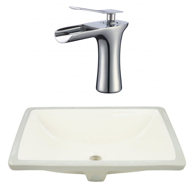 Royalpurplebathkitchen Csa Ceramic Rectangular Undermount Bathroom Sink With Faucet And Overflow Wayfair