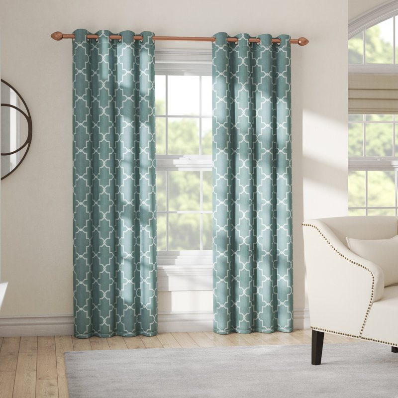 Alcott Hill Izquierdo Geometric Blackout Thermal Grommet Curtain