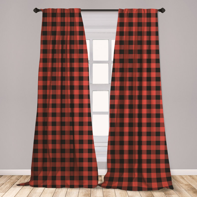 East Urban Home Ambesonne Plaid 2 Panel Curtain Set Lumberjack