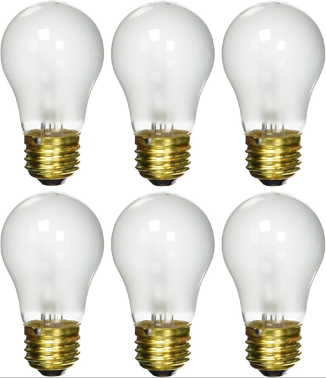 6 pack 15-Watt Decorative A15 Incandescent Light Bulb Medium E26 Standard Base 