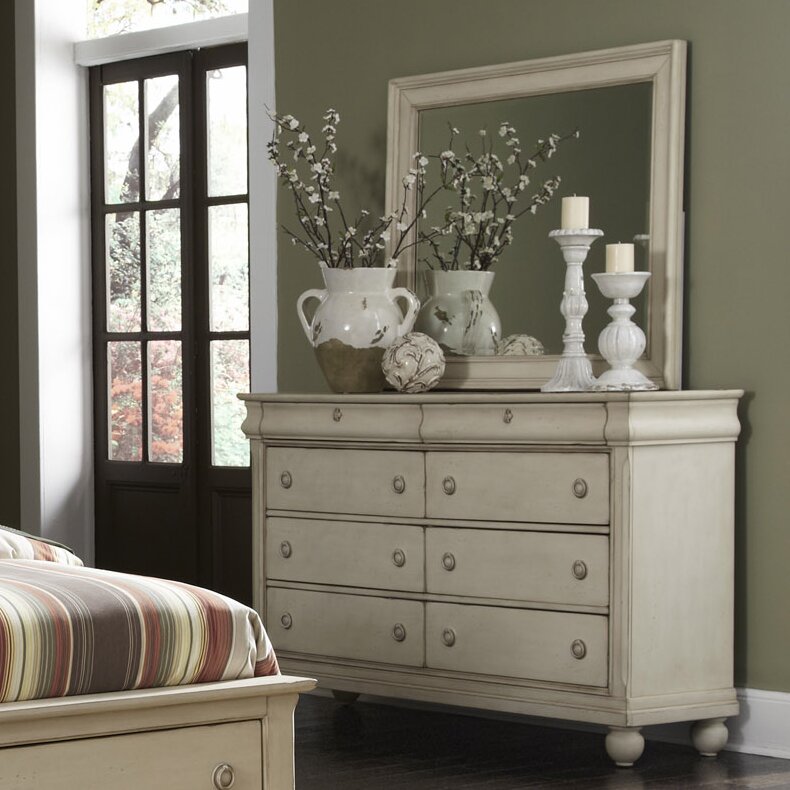 Charlton Home Warlick 8 Drawer Double Dresser With Mirror