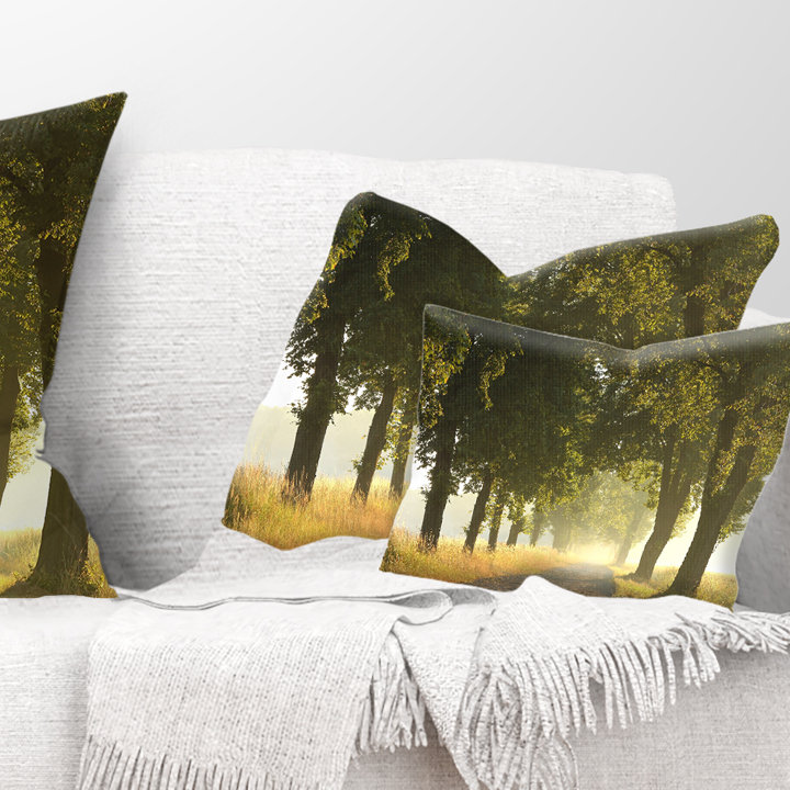 East Urban Home Country Road Below Trees Landscape Photo Lumbar Pillow Wayfair