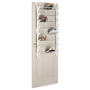 Over Door Shoe Rack Wayfair 24 Pair Over The Door Shoe Rack With Non Slip Bars