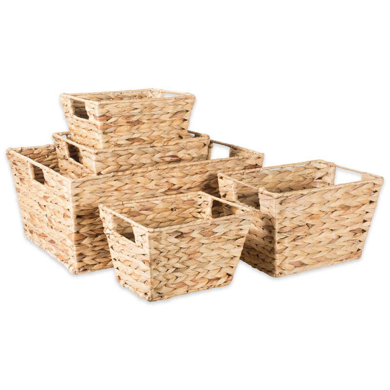 Bay Isle Home 5 Piece Wicker Basket Set & Reviews | Wayfair