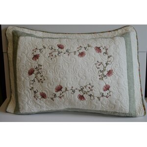 Fallon Flower Embroidery Quilt-Standard Sham