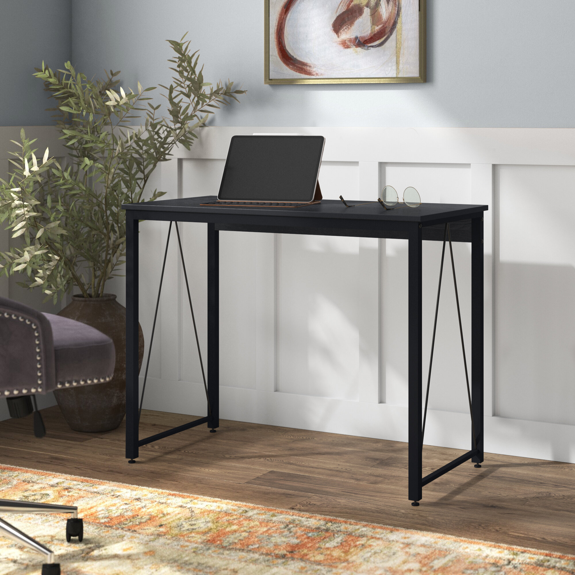 gunmetal grey desk