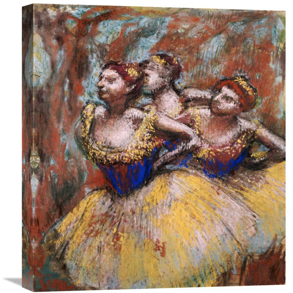 Global Gallery Three Dancers By Edgar Degas Painting Print On