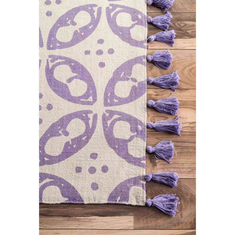 Thomas Paul Handmade Flatweave Cotton Purple White Brown Area Rug Reviews Wayfair