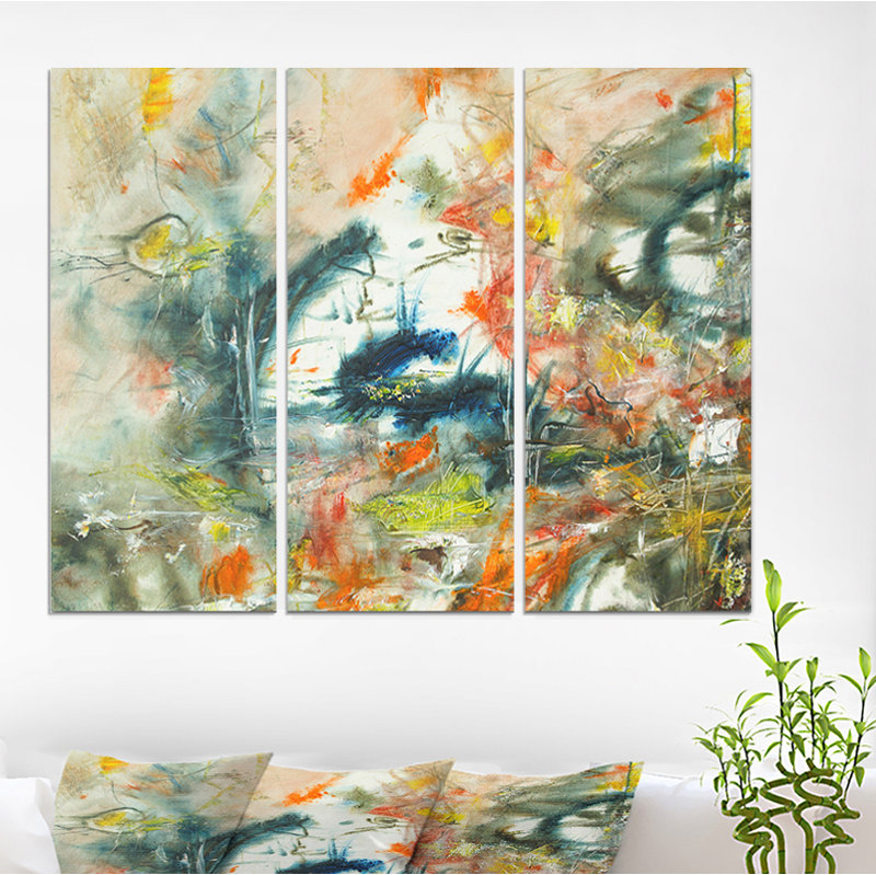 East Urban Home Pine Tree Branches In Snow Oil Painting Print