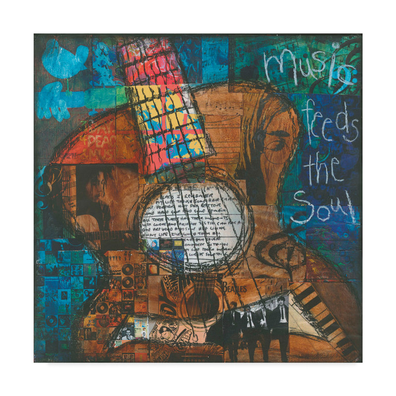 Trademark Art Music Feeds The Soul Guitar Acrylic Painting