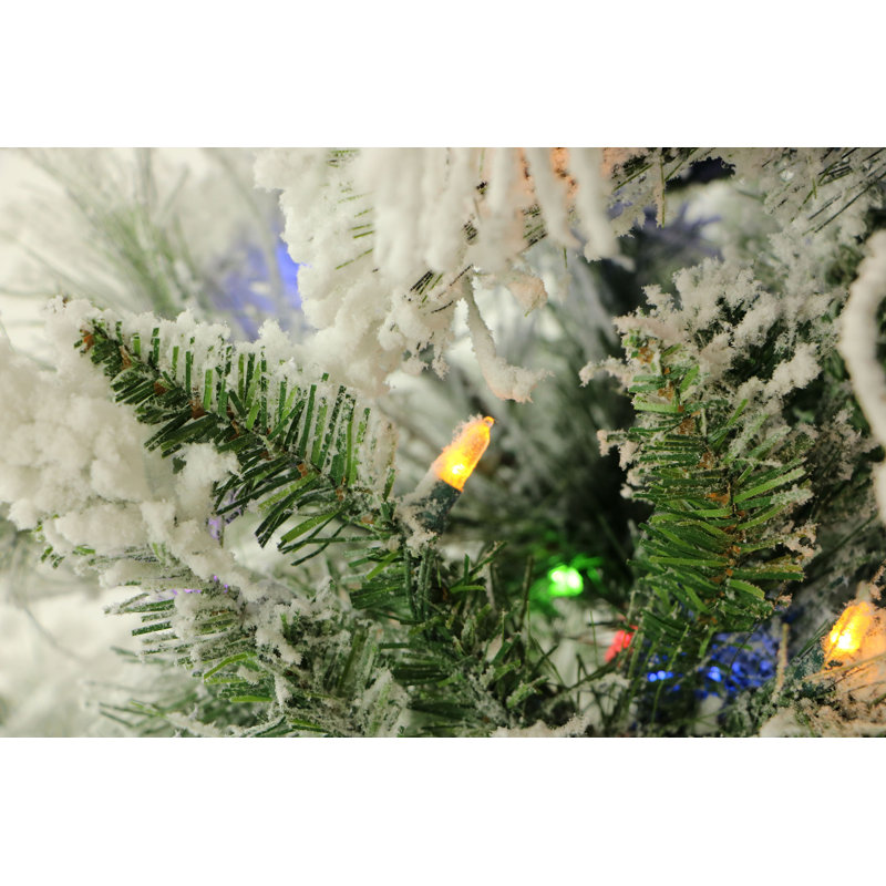 snowy pine 9 white aritificial christmas tree with 850 led multicolor string lighting with stand - How To String Lights On A Christmas Tree snowy pine 9 white aritificial christmas tree with 850 led multicolor string lighting with stand - How To String Lights On A Christmas Tree