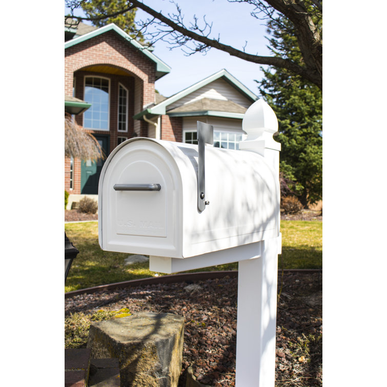 Reliant Large, Locking, Post Mount Mailbox, White