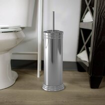 Home-it Toilet Brush Set Chrome Toilet Brush for Tall Toilet Bowl and Toilet 