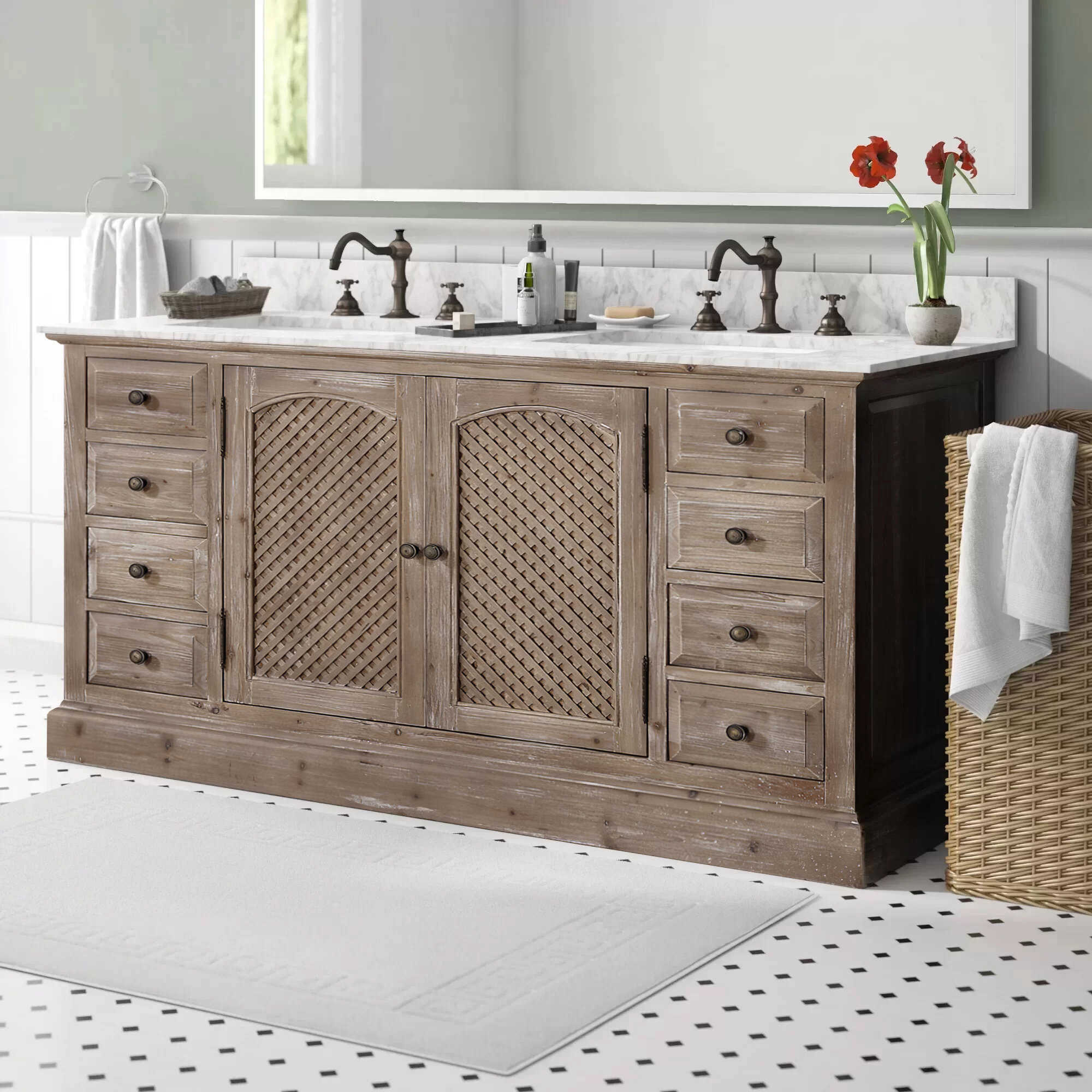 Laurel Foundry Modern Farmhouse Clemmie 61 Double Bathroom Vanity Set Reviews Wayfair