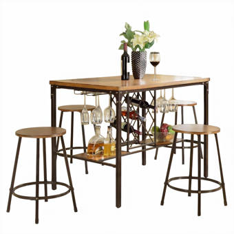 Charlton Home Rearick 5 Piece Counter Height Dining Set Reviews Wayfair