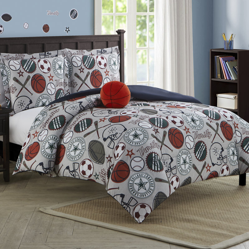 Zoomie Kids Jaworski Sports Reversible Comforter Set Reviews