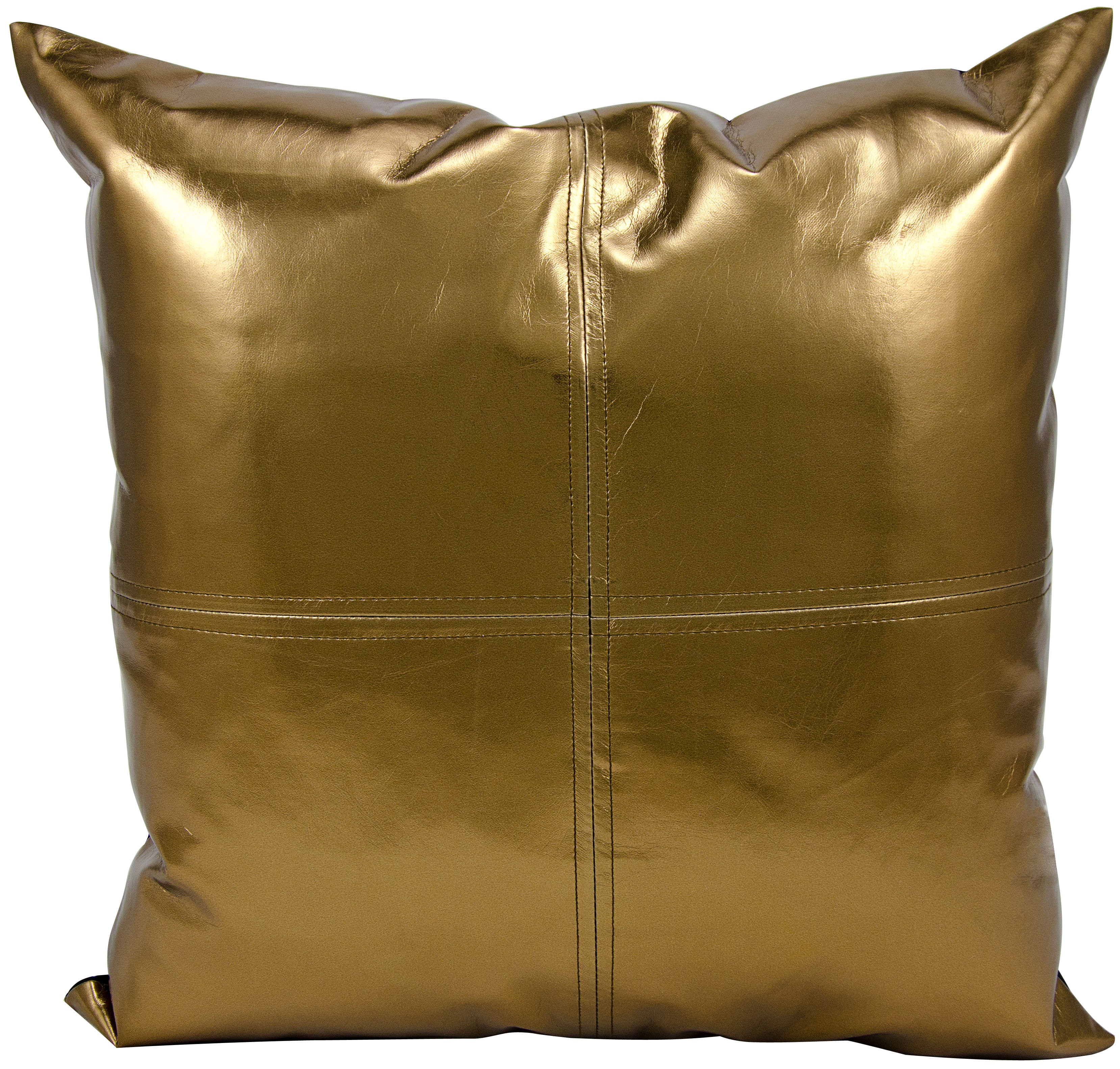 Michael Amini Metallic Faux Leather Throw Pillow Reviews Wayfair
