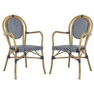 Randers French Bistro Stacking Patio Dining Chair (Set of 2)