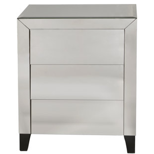 Go to store & view more images McCollough Mirrored Louver 3 Drawer Accent Chest by House of Hampton