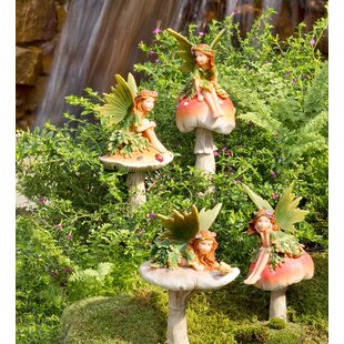 Resin Mushroom Figurine 4" Tall Cute Decor Garden Fantasy Gnome House Cool 