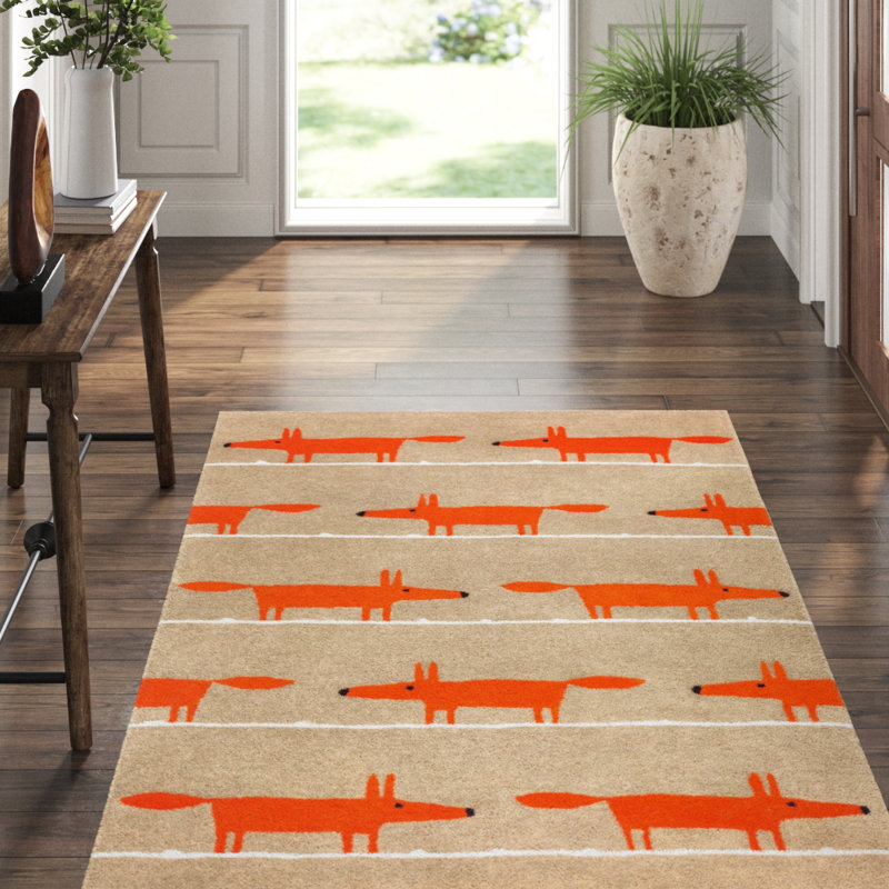 Scion Scion Handmade Tufted Wool Orange Beige Area Rug Perigold
