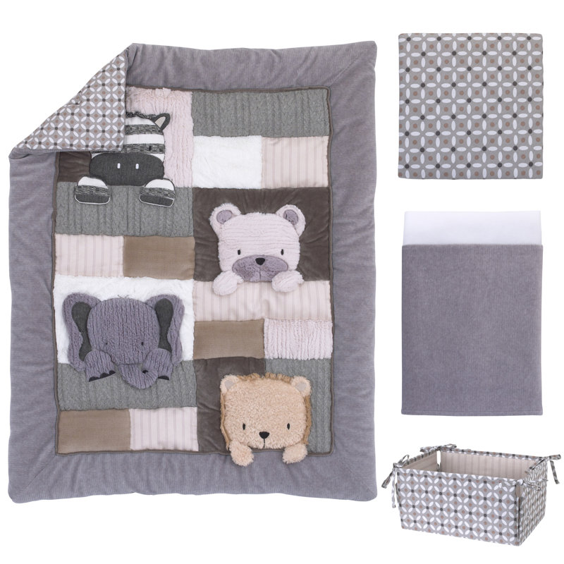 Nojo Play Day Pals Animal 4 Piece Crib Bedding Set Reviews Wayfair