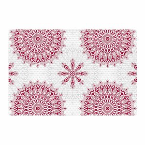 Julia Grifol Geometric Mandalas Red/White Area Rug