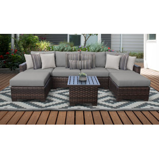 River Brook 7 Piece Outdoor Wicker Patio Furniture Set 07a