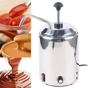 Commercial Electric Sauce Warmer Dispenser 110V 650W Cheese Heating Machine 2.5L Stainless Steel Countertop Chili Hot Fudge Caramel Cheese Jam Warmer Adjustable Temperature from 30 to 110℃ 