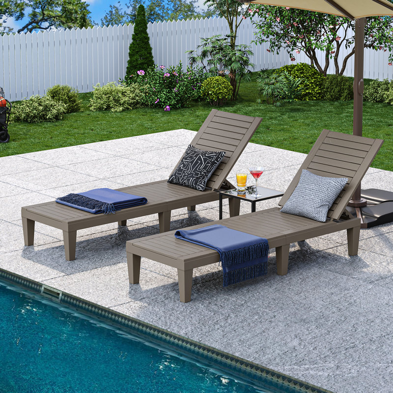 Ason Outdoor Resin Chaise Lounge Finish: Taupe