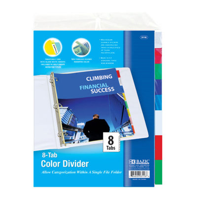 3-Ring Binder Dividers Bazic
