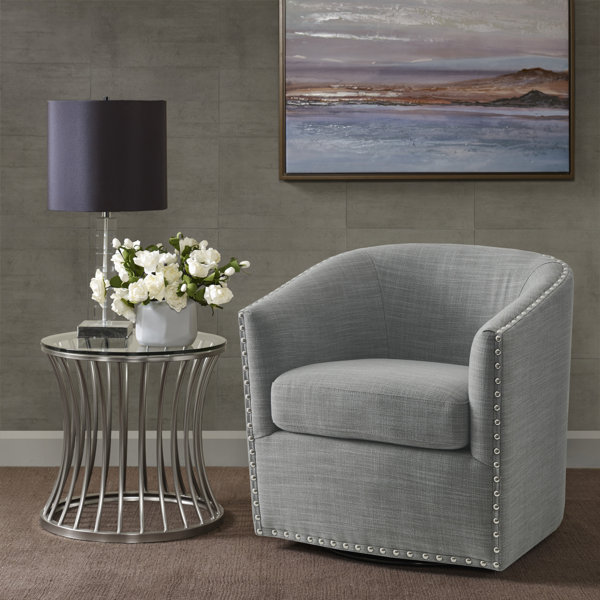 grey barrel chair