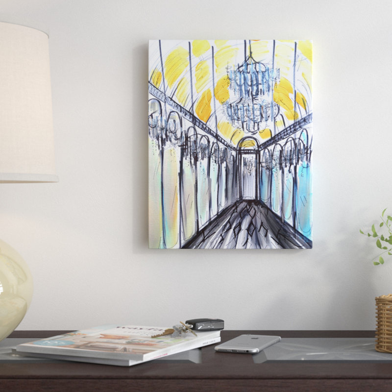 East Urban Home Hall Of Mirrors Painting On Wrapped Canvas Wayfair