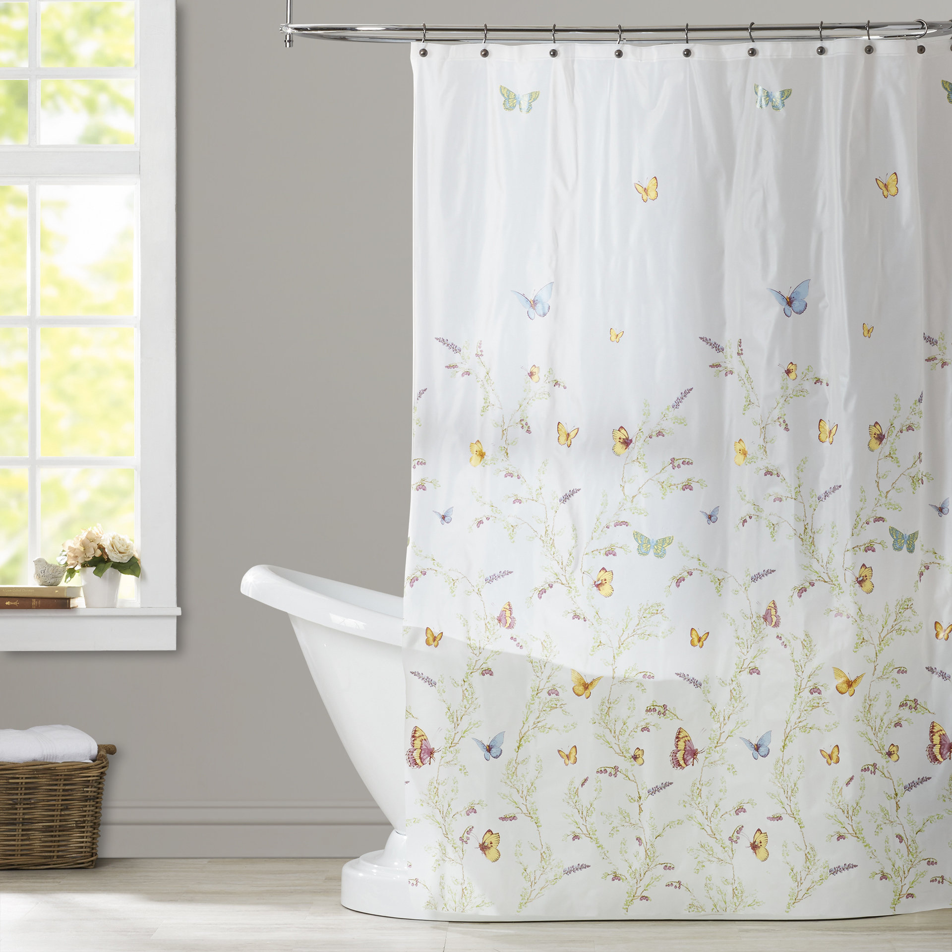 August Grove Rohde Garden Flight Peva Single Shower Curtain