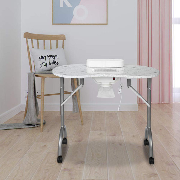 Red Barrel Studio® Manicure Nail Table With Rolling Wheels ...