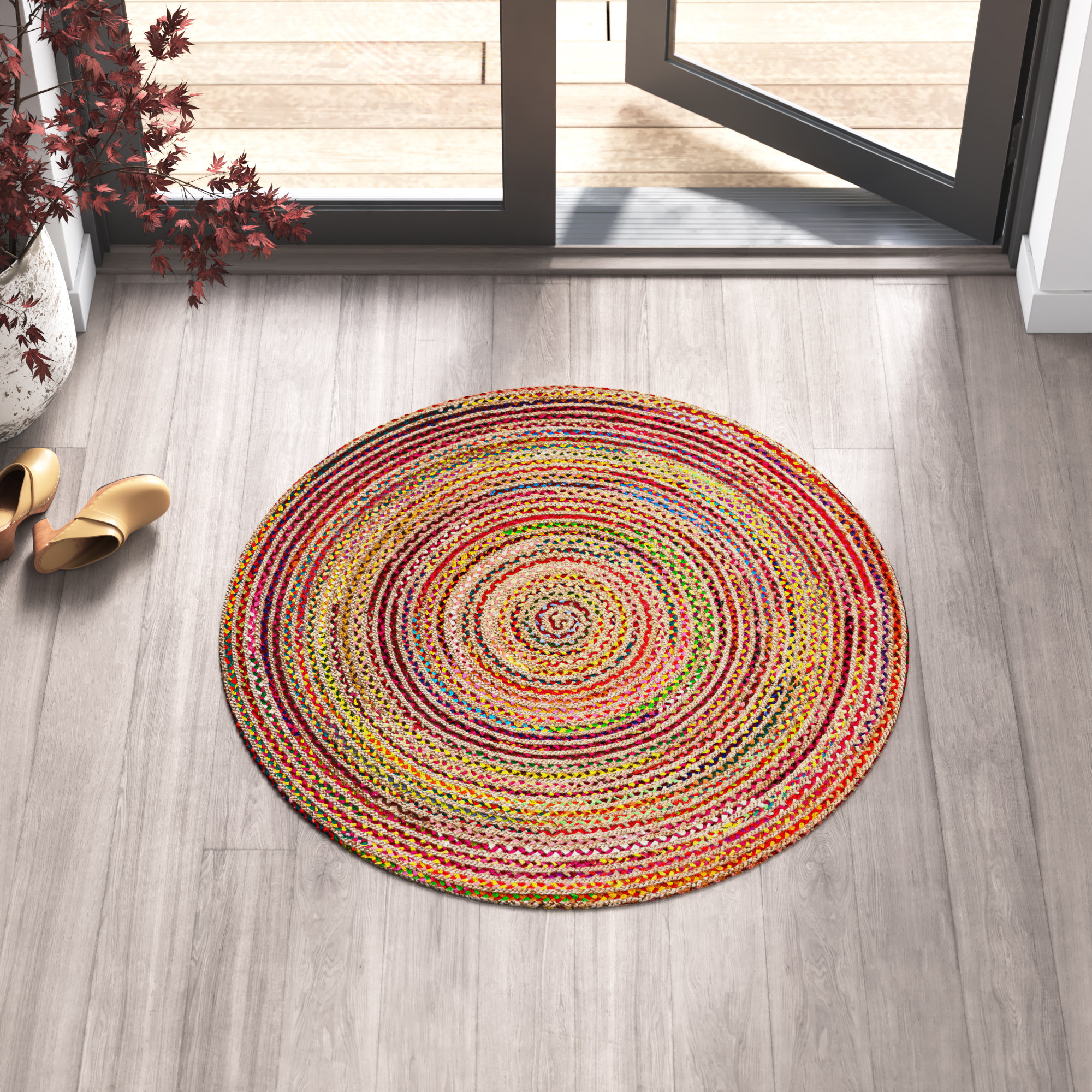 Mercury Row Teter Hand Braided Yellow/Red Area Rug & Reviews | Wayfair ...