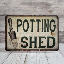 " SHE SHED " EMBOSSED METAL SIGN    7.5" X 11"  FACTORY SEALED
