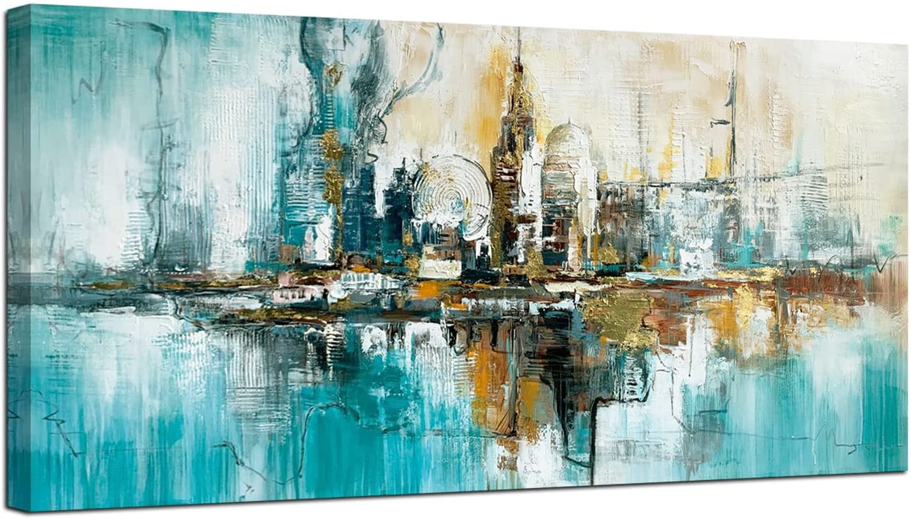 Modern City Bridge Art Canvas Oil Painting Picture Print Home Room Wall Decor