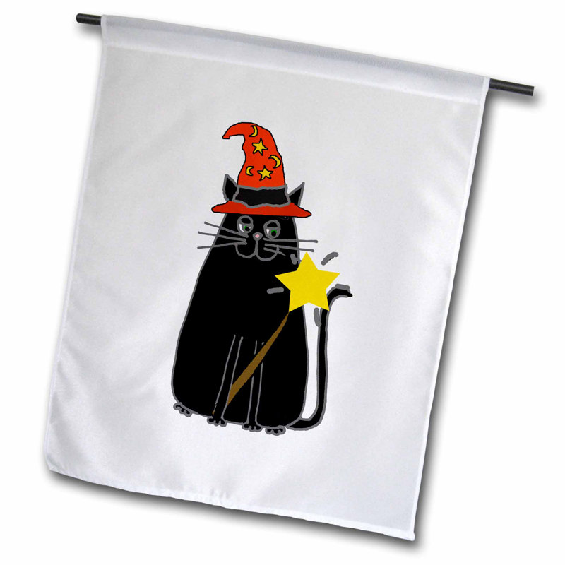 3drose Funny Cool Cat In Witch Hat With Magic Wand Halloween