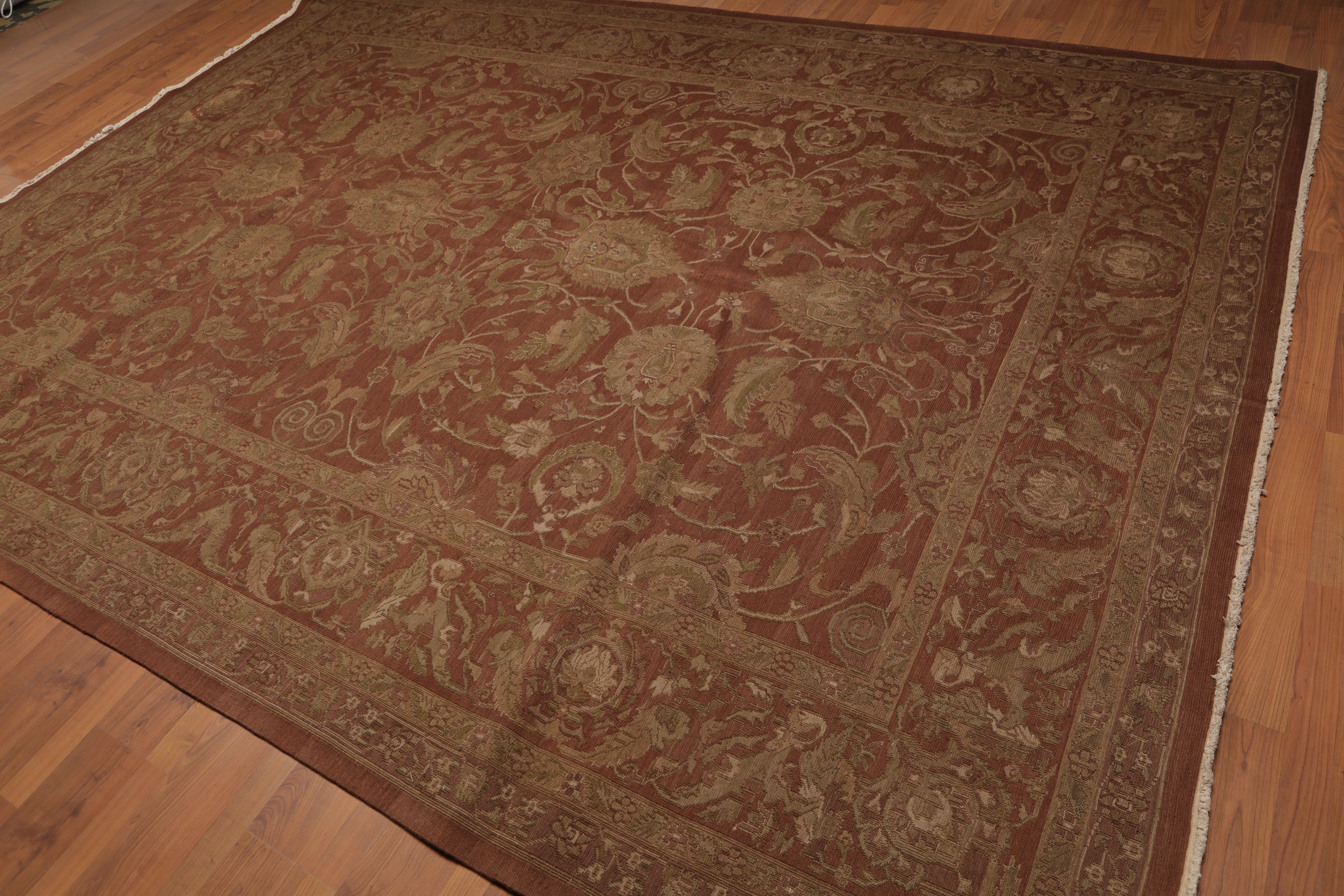 Isabelline One Of A Kind Ephraim Hand Knotted Brown Green 9 X 12 Wool Area Rug Wayfair