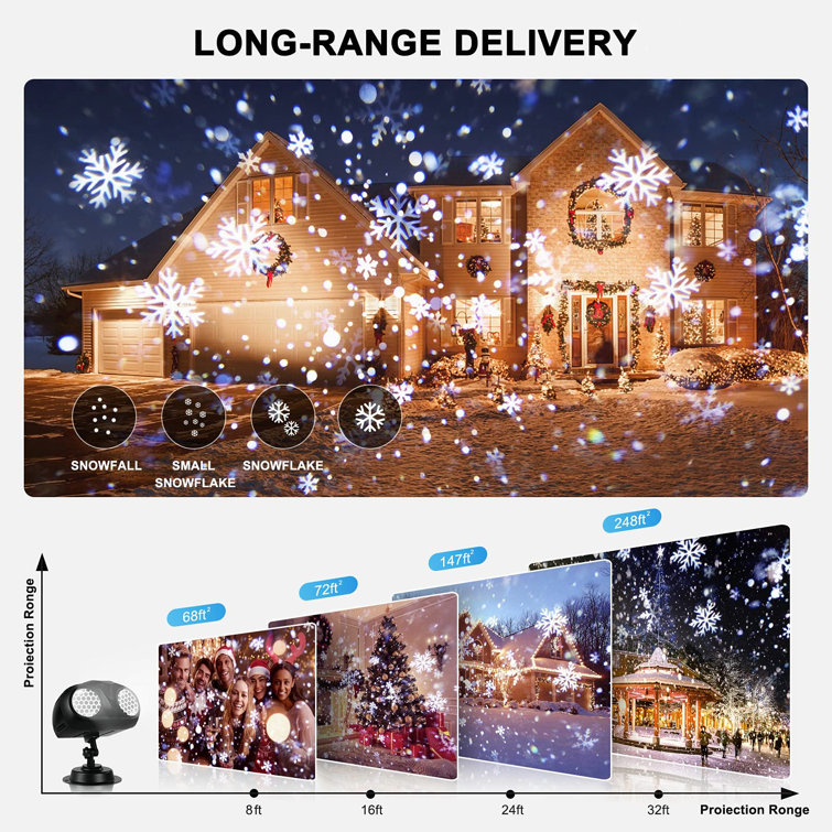 The Holiday Aisle Snow Projector Light Christmas Snowflake Night Projection Lamp Waterproof Led Snowfall Spotlight For Halloween Holiday Party Home Garden Landscape Decor With Remote Control Indoor Outdoor Wayfair The Holiday Aisle Snow Projector Light Christmas Snowflake Night Projection Lamp Waterproof Led Snowfall Spotlight For Halloween Holiday Party Home Garden Landscape Decor With Remote Control Indoor Outdoor Wayfair