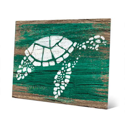 Turtle on Emerald Painting Print Click Wall Art