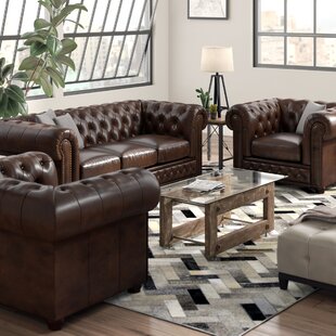 Navya 3 Piece Leather Living Room Set by Canora Grey