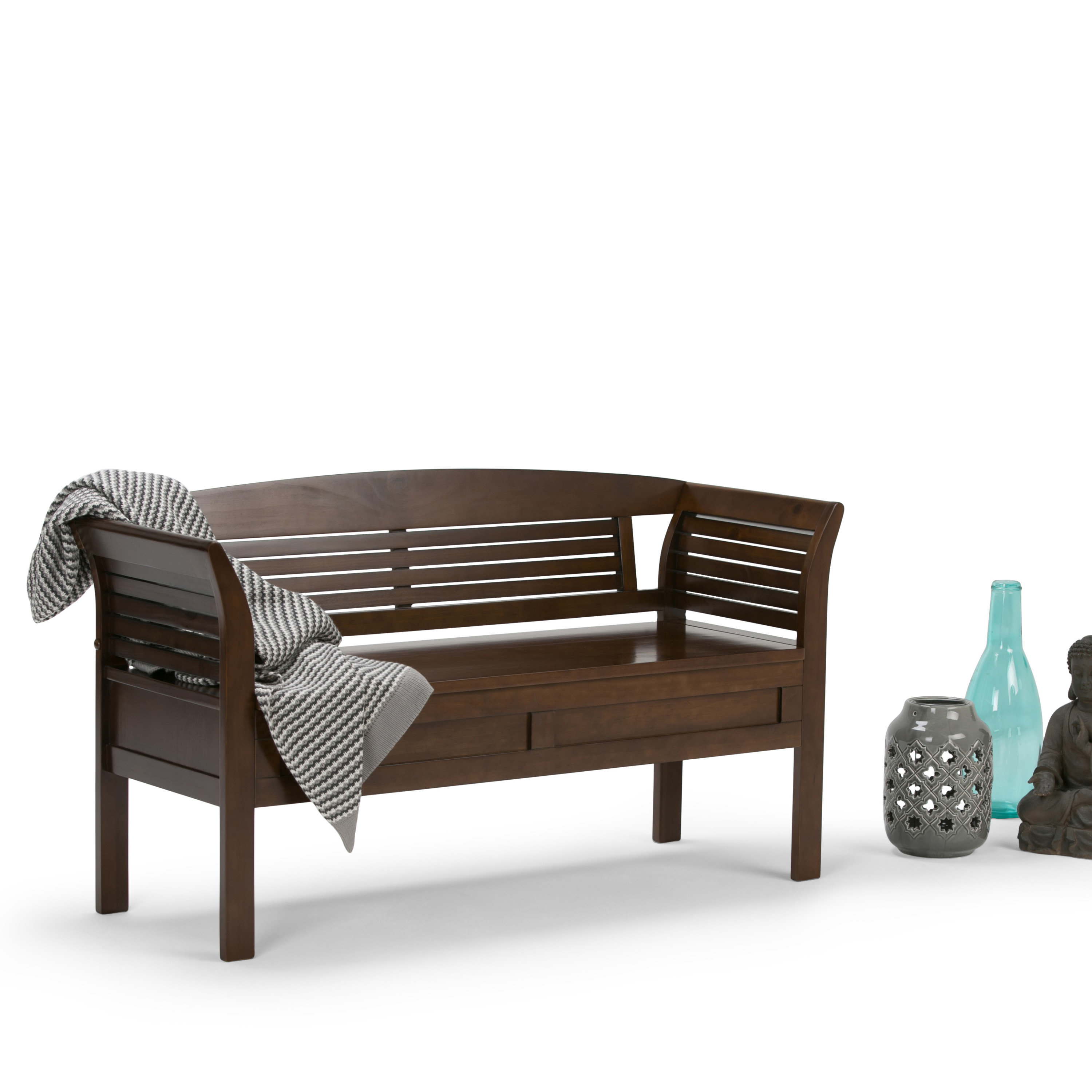 Alcott Hill Alpine Wood Storage Bench Reviews Wayfair Ca