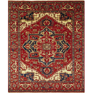 One-of-a-Kind Heriz Fine Raisa Hand-Knotted Rust Area Rug