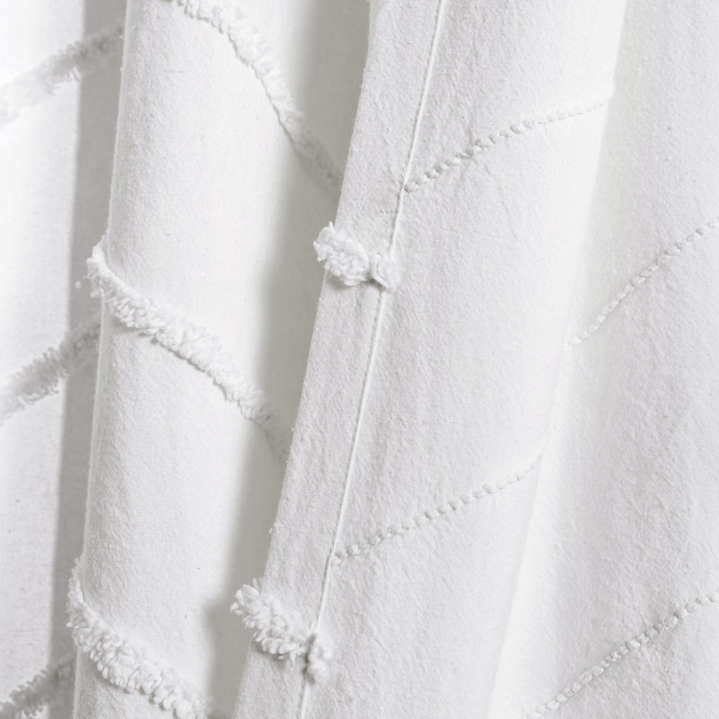 Foundstone Maya 100 Cotton Chenille Chevron Shower Curtain